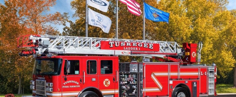 Pierce Saber 75′ Aerial to Tuskegee Fire Department