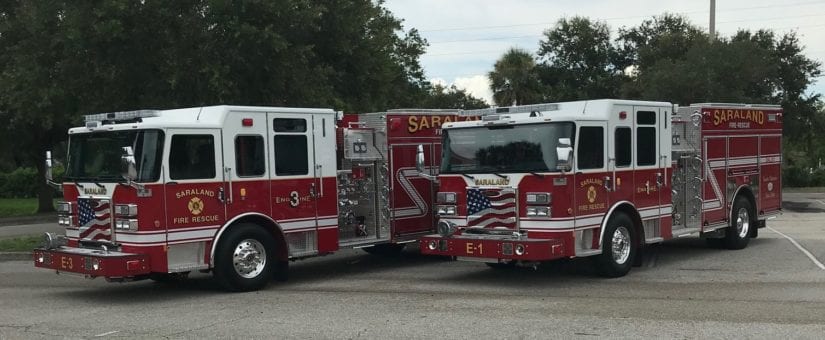 2 Pierce Saber Pumpers to Saraland Fire Department