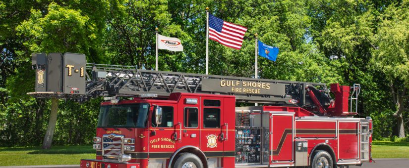 Pierce Enforcer 110′ Ascendant Platform to Gulf Shores Fire Rescue