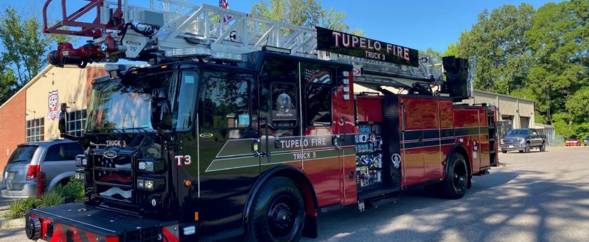 Pierce Enforcer 75′ Aerial to Tupelo Fire Department
