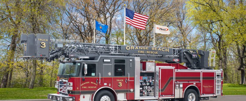 Pierce Enforcer 110′ AAP to Orange Beach Fire Rescue