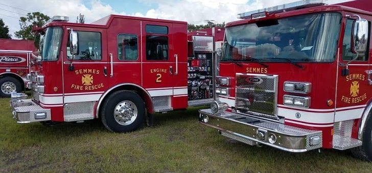 2 Pierce Saber Pumpers to Semmes Fire Department